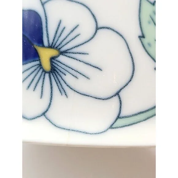 Rorstrand Mug MCM Sylvia Pattern Floral Coffee Cup W/ Handle Blue Pansies *Fair* - Picture 6 of 7